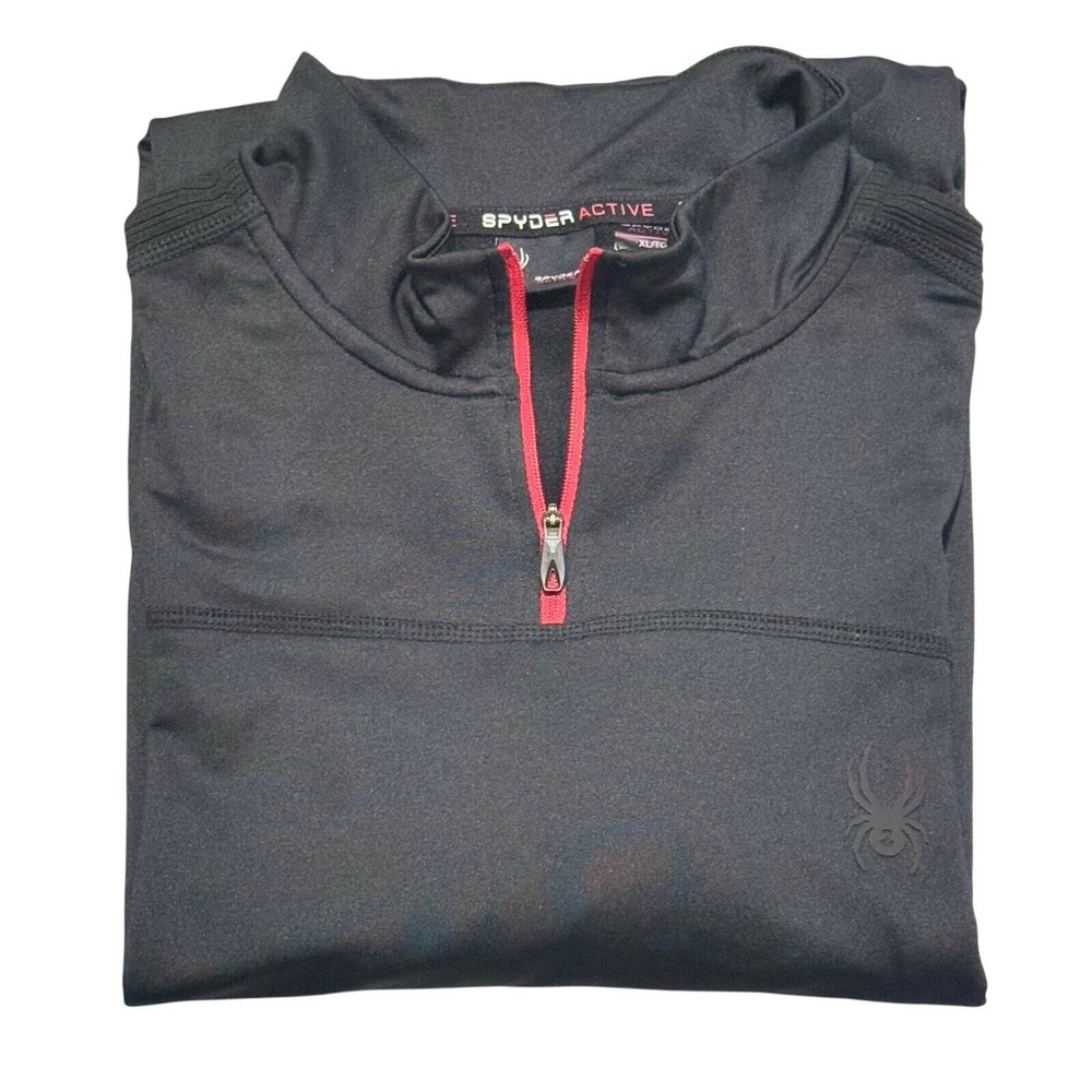 Spyder Active Men's Quarter Zip Long Sleeve‎ Athletic Fit Shirt XL Performance - Picture 5 of 16